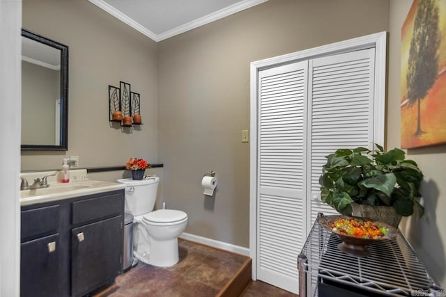 2925 E Snow Ln, Alexander, AR 72002 - half bath with crown molding, baseboards, toilet, and vanity