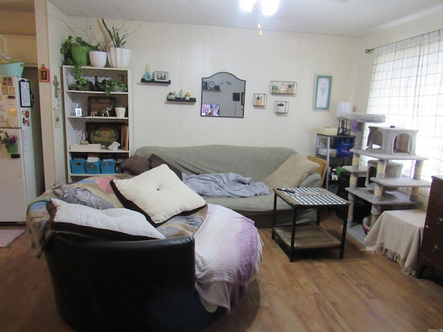 living room with wood finished floors