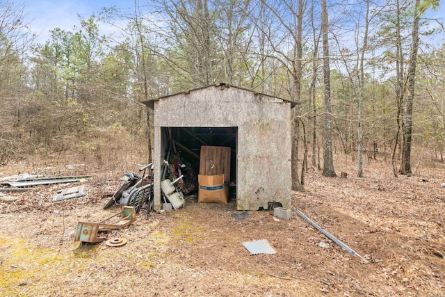 view of shed