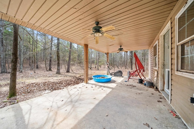 view of patio / terrace with a ceiling fan