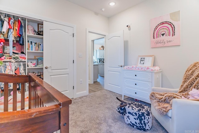 bedroom with carpet