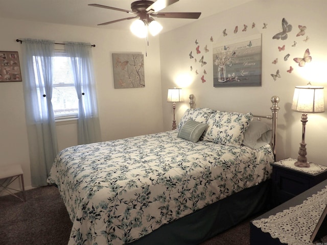 bedroom featuring ceiling fan