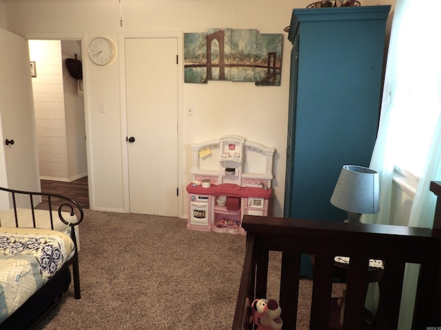 bedroom featuring carpet