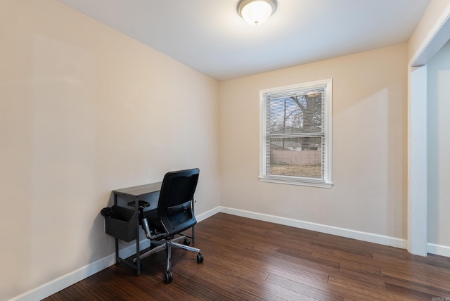 3215 Katherine St, Little Rock, AR 72204 - home office featuring dark wood finished floors and baseboards
