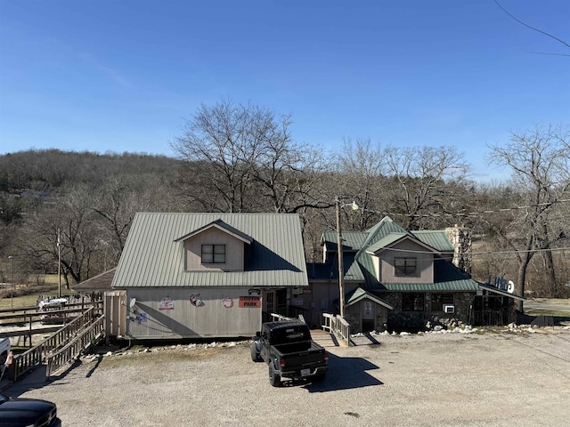 view of front of house with metal roof