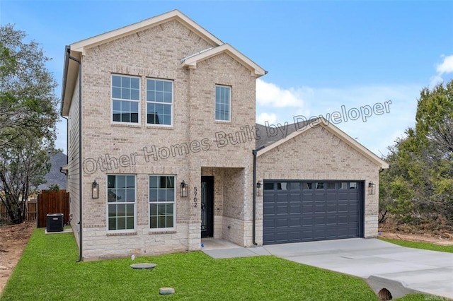 105 Chalamont Cv, Little Rock, AR 72223 - traditional-style home featuring brick siding, a front yard, and a garage