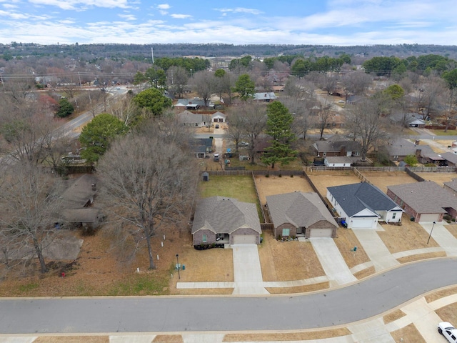 aerial view with a residential view