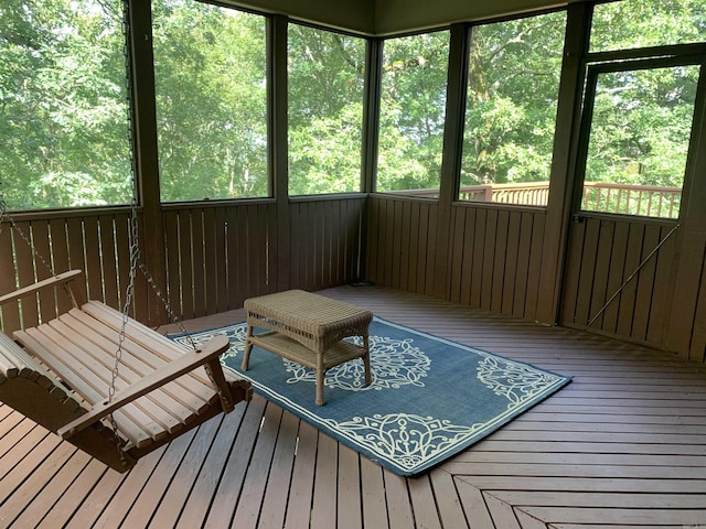 sunroom with plenty of natural light