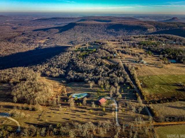 bird's eye view with a mountain view