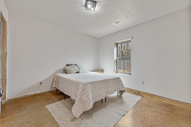 bedroom with visible vents