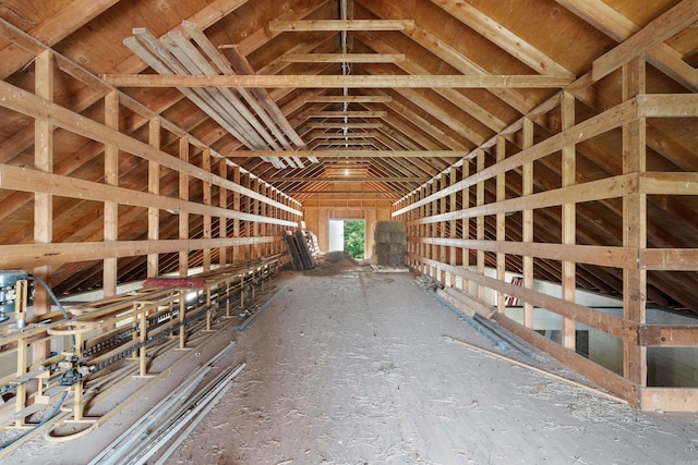 miscellaneous room with vaulted ceiling