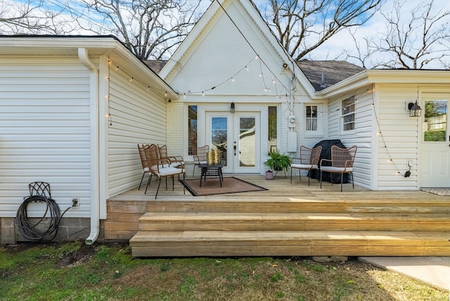 deck with french doors