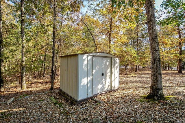 view of shed