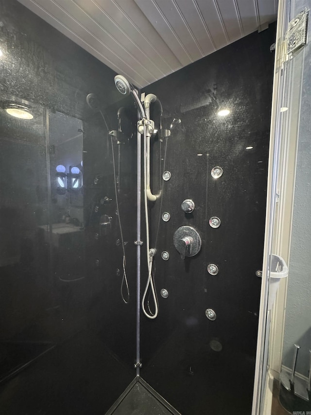 details featuring a stall shower