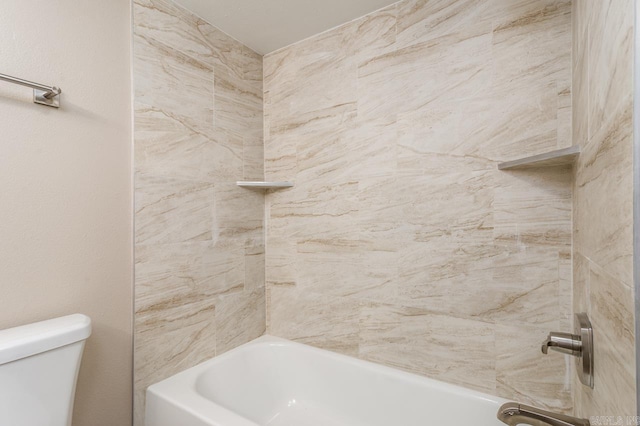 full bath featuring bathing tub / shower combination and toilet