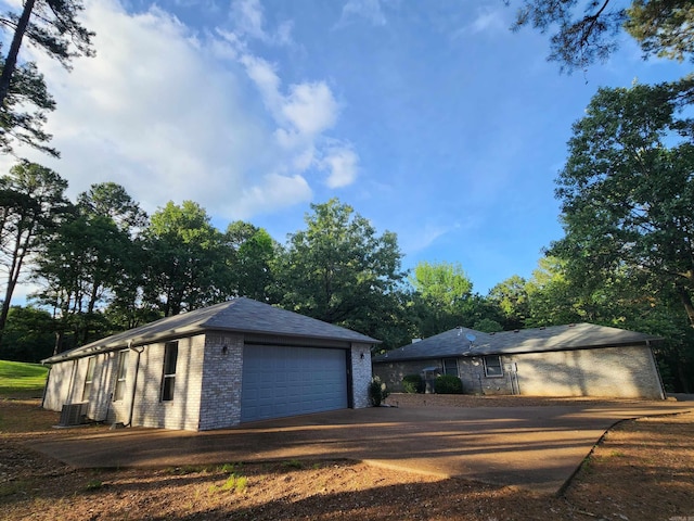 garage with central AC unit