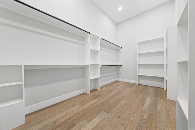 spacious closet featuring wood finished floors