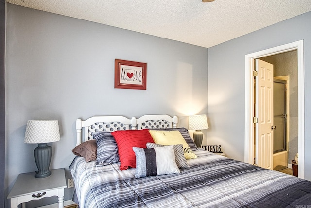 bedroom with a textured ceiling