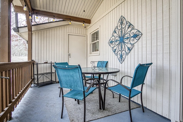 view of patio featuring outdoor dining area