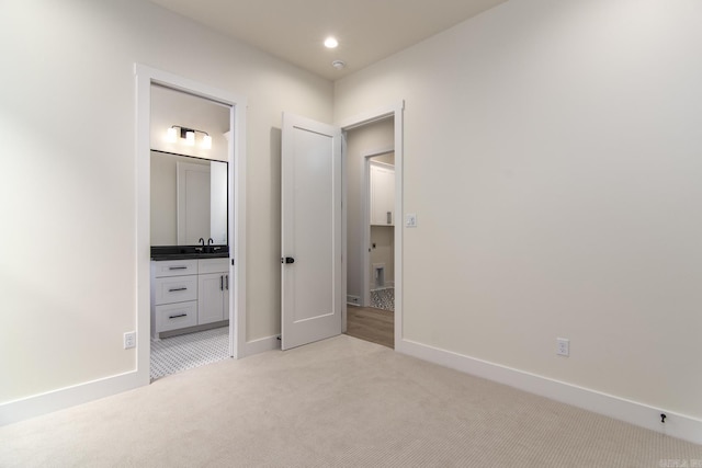 115 Fletcher Ridge Dr, Little Rock, AR 72223 - unfurnished bedroom with recessed lighting, light colored carpet, baseboards, and connected bathroom