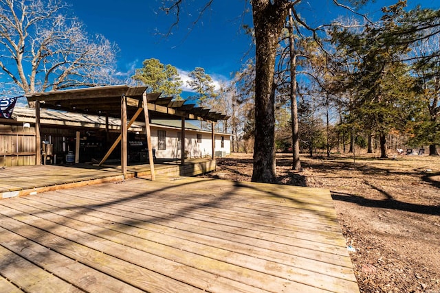 deck featuring a pergola