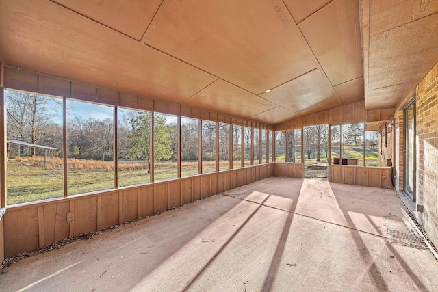 view of unfurnished sunroom