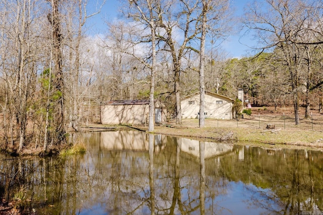 property view of water with a view of trees