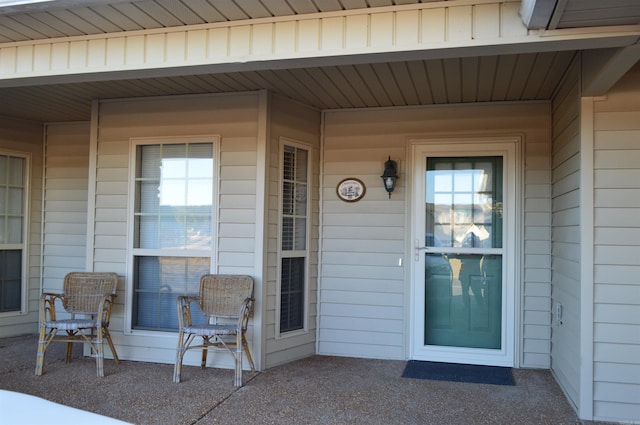 property entrance with a porch