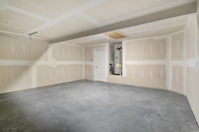 garage featuring electric water heater