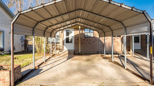 view of car parking with a carport