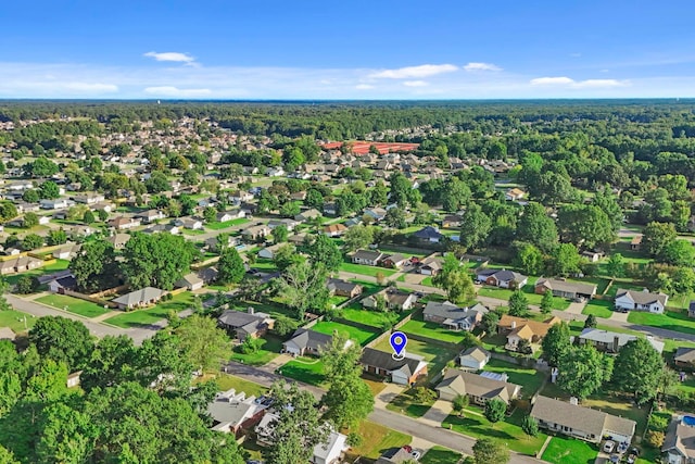 aerial view with a residential view