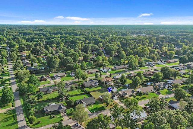 birds eye view of property with a residential view