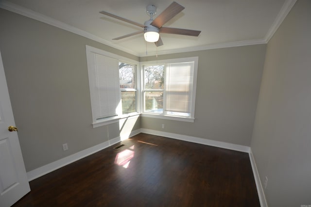 116 Nickels St, Hot Springs, AR 71913 - spare room featuring visible vents, wood finished floors, baseboards, and ornamental molding