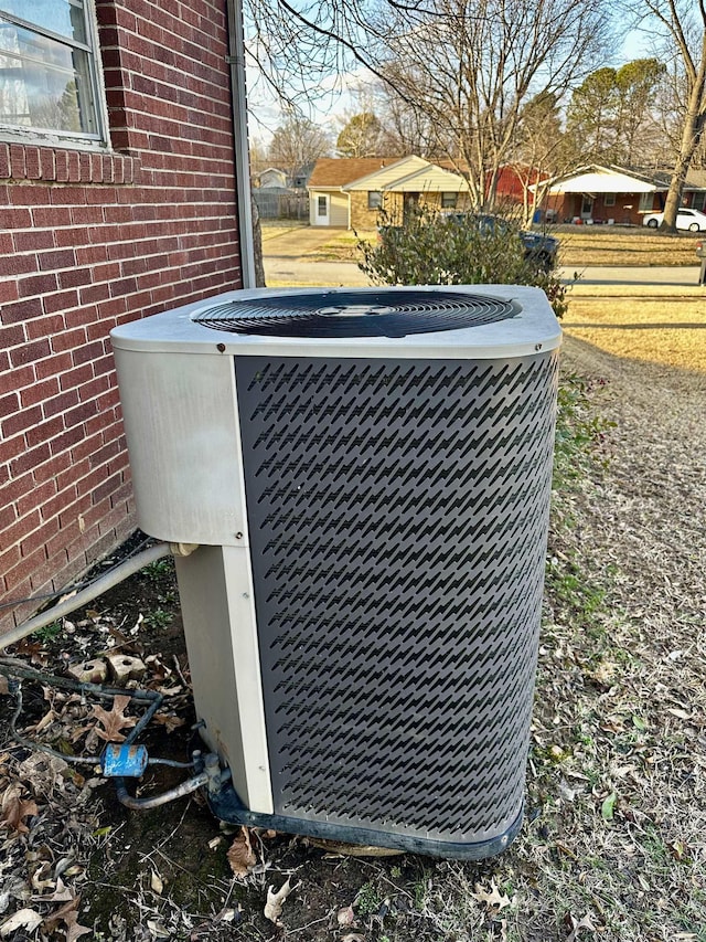 details with brick siding and cooling unit