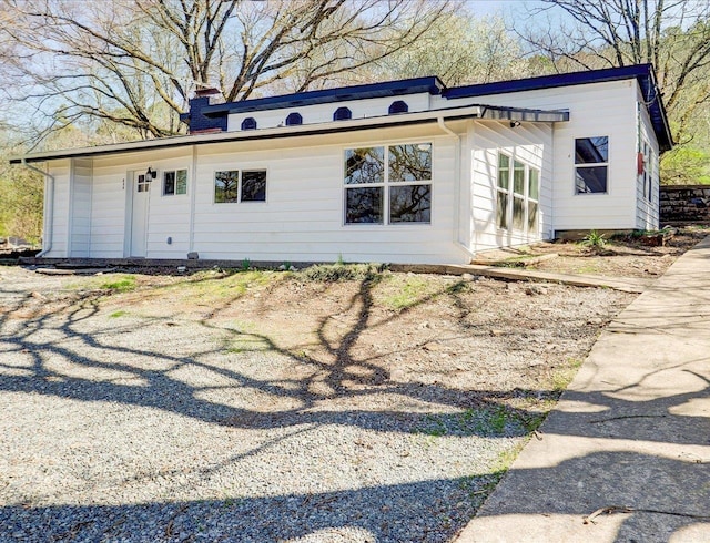 exterior space with a chimney