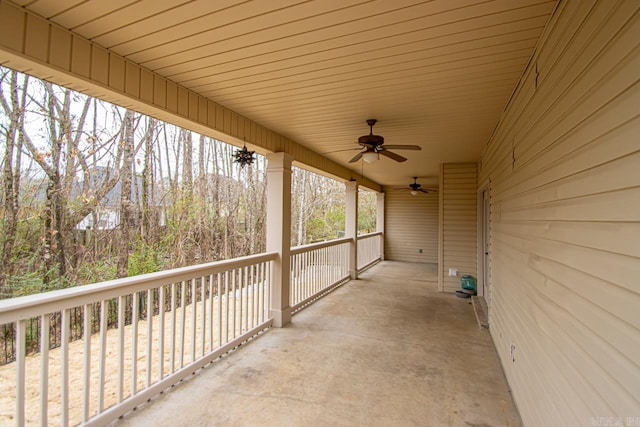 view of patio / terrace with a ceiling fan