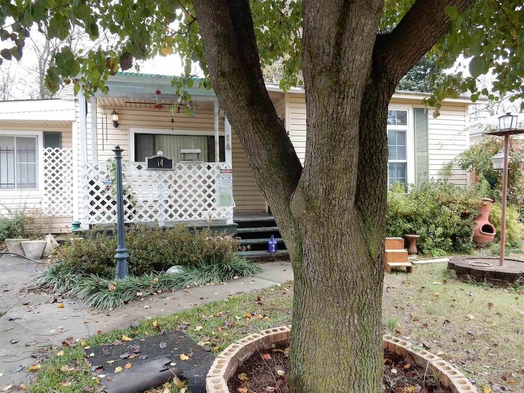 view of yard with a porch