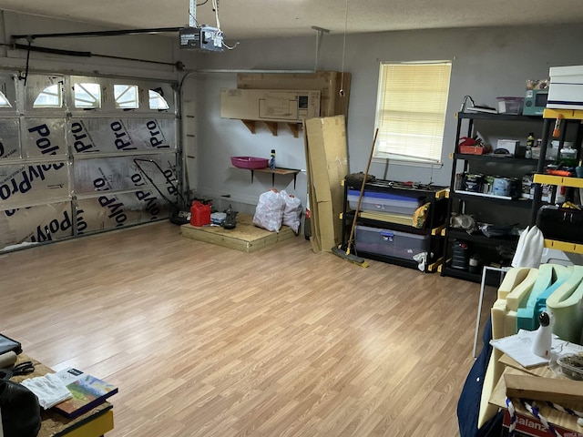 interior space with a garage