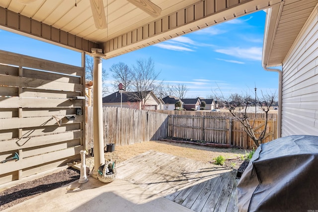 view of patio / terrace with a fenced backyard