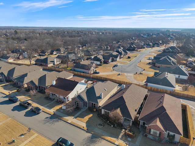 birds eye view of property with a residential view