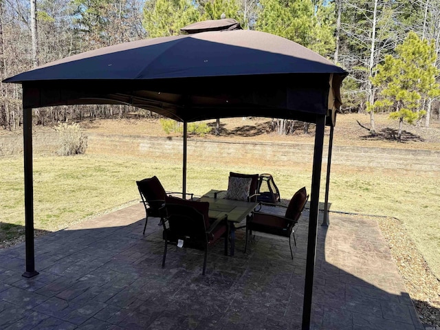 view of patio with a gazebo