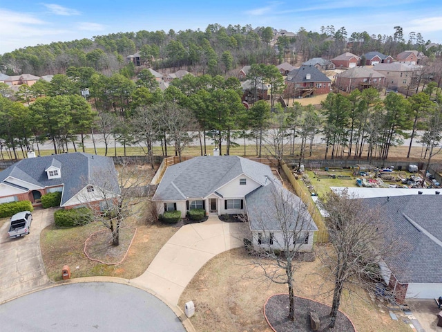drone / aerial view with a residential view