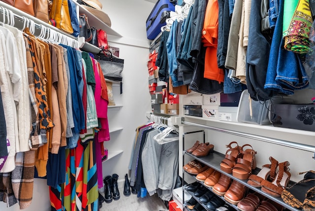 view of walk in closet