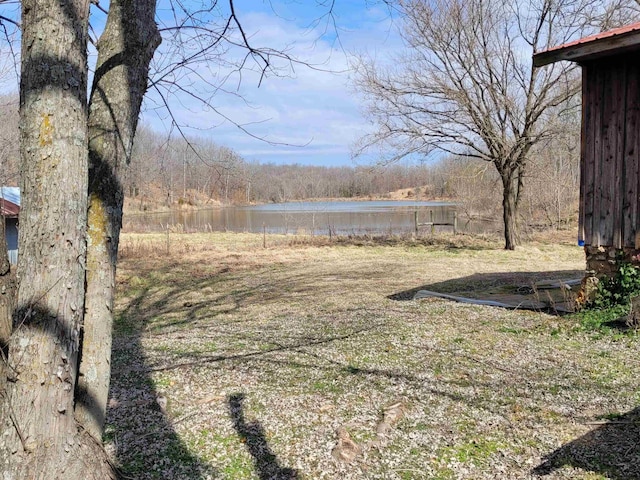 view of yard featuring a water view