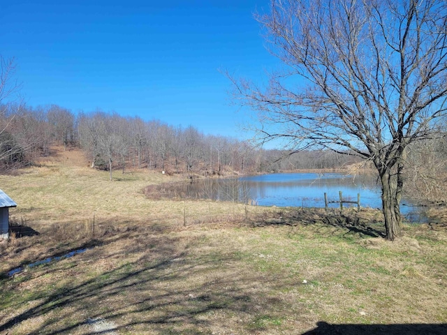 view of yard featuring a water view