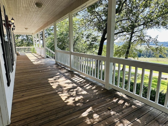 deck featuring a porch