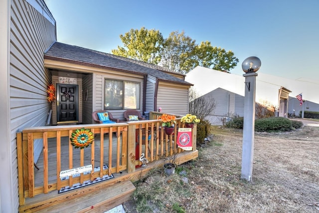 exterior space with a wooden deck