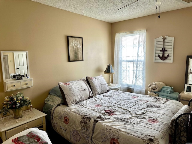 bedroom with a textured ceiling