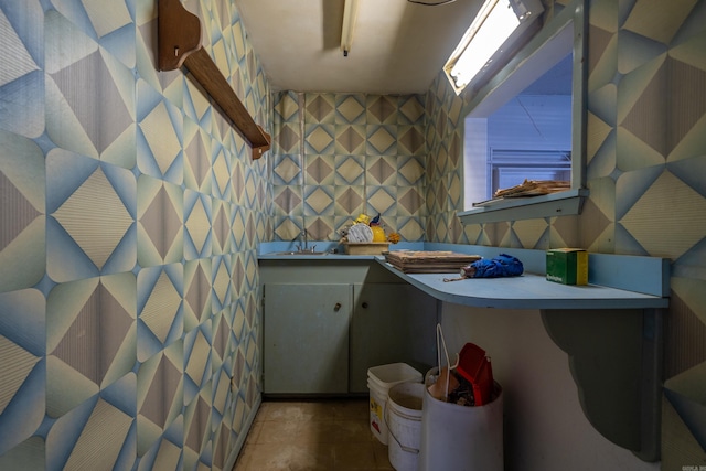 bathroom featuring tile patterned floors and tile walls