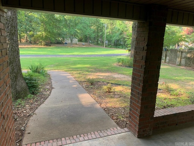 view of yard featuring fence